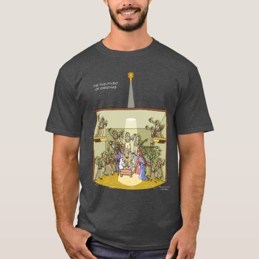 12e kerstdag (12 drummers) T-Shirt (Voorkant)