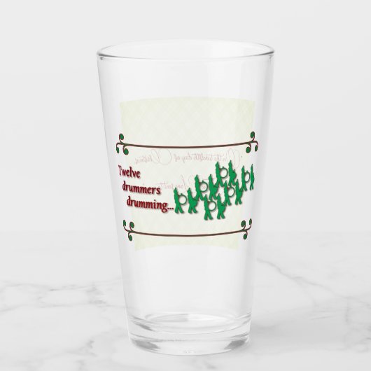 12e kerstdag-Twaalf trommelaars trommelen Glas (Voorkant)