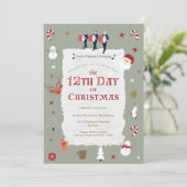 12e kerstdag Vintage Driekoningenfeest Kaart (Staand voorkant)