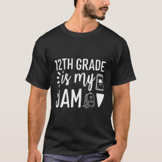 12e klas is mijn jam terug naar school leraar t-shirt
