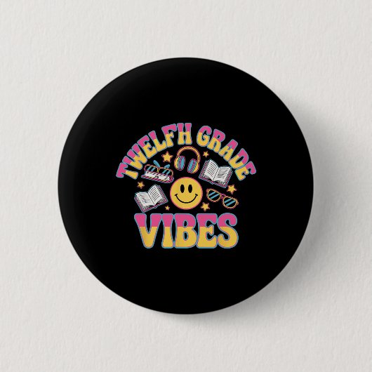 12e klas sfeer twaalfde klas leraar kind terug naa ronde button 5,7 cm (Voorkant)