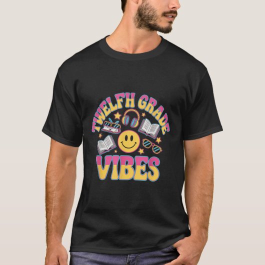 12e klas vibes twaalfde klas leraar Kind terug naa T-shirt (Voorkant)
