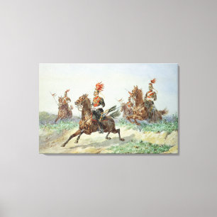 12e Koninklijke Lancers (m/c boven potlood verhoog Canvas Afdruk