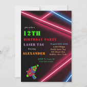 12e Neon Birthday Laser Label Party (Voorkant)