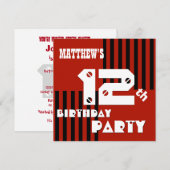12e of enige verjaardag Moderne strepen T12Z Kaart (Voorkant / Achterkant)
