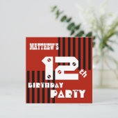 12e of enige verjaardag Moderne strepen T12Z Kaart (Staand voorkant)