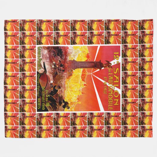 12e Salon de l'Automobile et du Cycle Fleece Deken (Voorkant (Horizontaal))