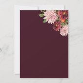 12e Silk Wedding Jubileum Bourgogne Bloemen Kaart (Achterkant)