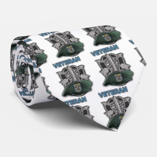 12e Special Forces Groene Baretten Veteranen Vets  Stropdas (Opgerold)