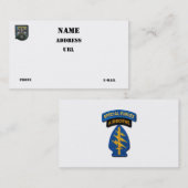 12e Special Forces groep Groene Berets veteranen Visitekaartje (Voorkant / Achterkant)