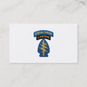 12e Special Forces groep Groene Berets veteranen Visitekaartje (Achterkant)