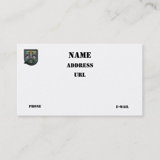 12e Special Forces groep Groene Berets veteranen Visitekaartje (Voorkant)