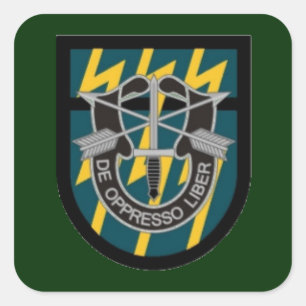 12E SPECIAL FORCES GROUP FLASH/DUI-STICKERS VIERKANTE STICKER