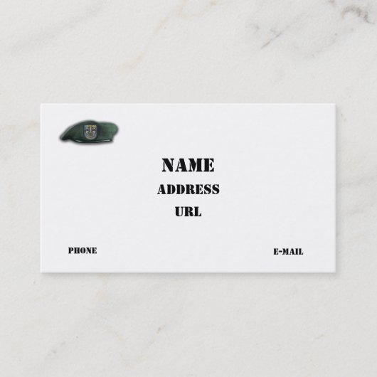 12e speciale strijdkrachten groep SF SFG Veterans Visitekaartje (Voorkant)