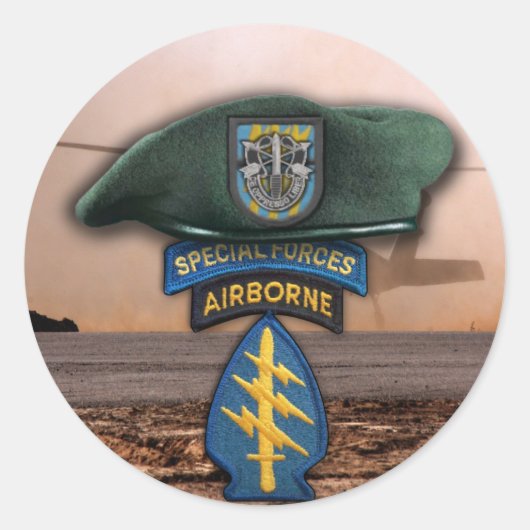 12e speciale troepenmacht Groene Berets veteranen  Ronde Sticker (Voorkant)