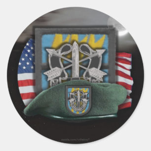 12e speciale troepenmacht sf Green Berets Ronde Sticker