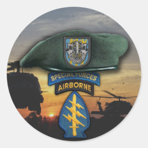 12e speciale troepenmacht sf Green Berets veterane Ronde Sticker