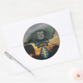 12e speciale troepenmacht sf Green Berets veterane Ronde Sticker (Envelop)
