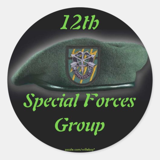 12e speciale troepenmacht sf Green Berets veterane Ronde Sticker (Voorkant)