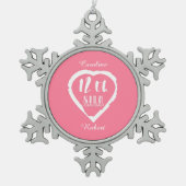 12e trouwdag zijde traditionele zijde tin sneeuwvlok ornament (Voorkant)