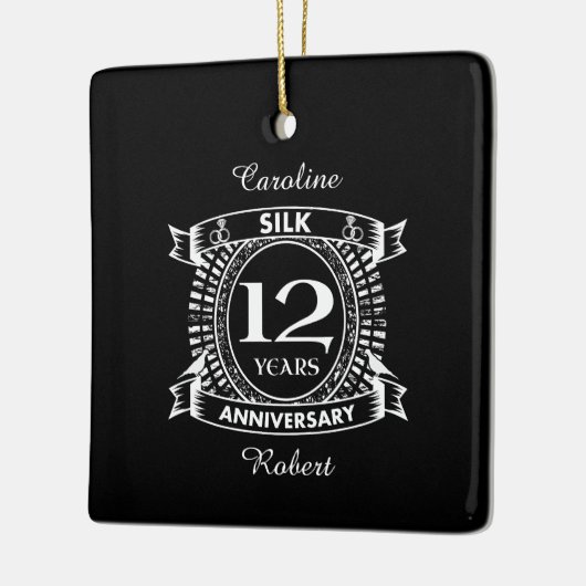 12e trouwdag zijzijde keramisch ornament (Links)