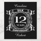 12e trouwdag zijzijde wijn etiket (Enkel label)