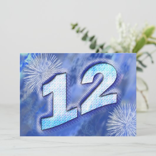 12e uitnodiging van de Birthday Party (Staand voorkant)