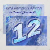 12e uitnodiging van de Birthday Party (Voorkant / Achterkant)