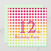 12e uitnodiging van de Birthday Party (Voorkant / Achterkant)