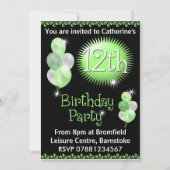 12e uitnodiging van de Birthday Party (Voorkant)