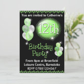 12e uitnodiging van de Birthday Party (Staand voorkant)