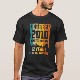 12e verjaardag 12 jaar Geweldige sinds oktober 201 T-shirt