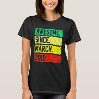 12e verjaardag 12 jaar oud geweldig sinds 20 maart t-shirt