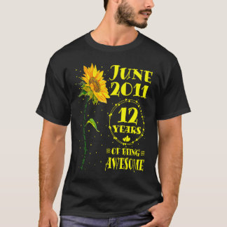 12e verjaardag 12-jarige zonnebloempitten 20 juni t-shirt