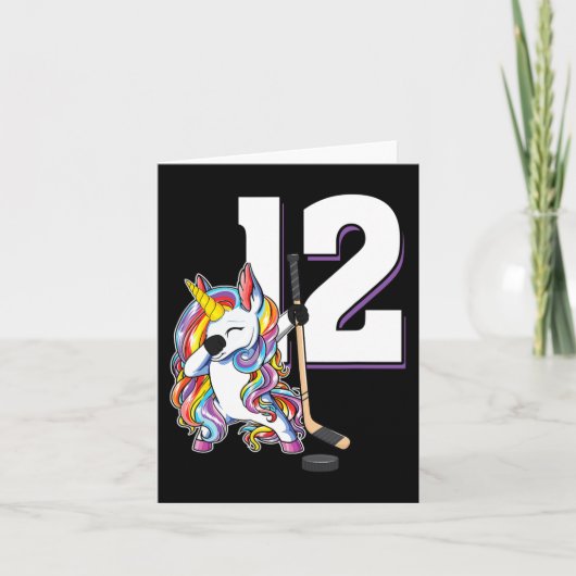 12e verjaardag abbing Unicorn ijskop 12 jaar Kaart (Voorkant)