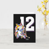 12e verjaardag abbing Unicorn ijskop 12 jaar Kaart (Gele Bloem)