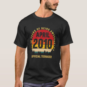 12e verjaardag april 2010 Officiële tiener 12 jaar T-shirt