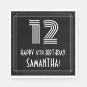 12e verjaardag: Art Deco geïnspireerd look "12" + Servet (Voorkant)
