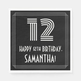 12e verjaardag: Art Deco geïnspireerd look "12" +  Servet