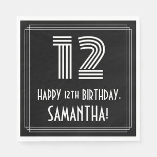 12e verjaardag: Art Deco geïnspireerd look "12" +  Servet