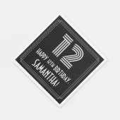 12e verjaardag: Art Deco geïnspireerd look "12" +  Servet (Hoek)