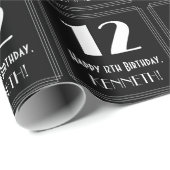 12e verjaardag - Art Deco Geïnspireerde look "12", Cadeaupapier (Rol Hoek)