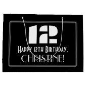 12e verjaardag ~ Art Deco geïnspireerde look "12"  Groot Cadeauzakje (Achterkant)