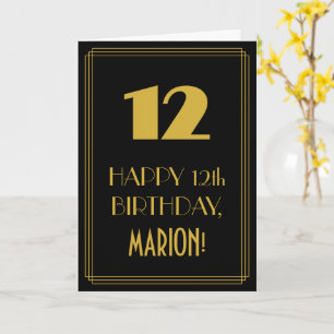 12e verjaardag - Art Deco geïnspireerde look "12"  Kaart