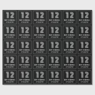 12e verjaardag: Art Deco geïnspireerde look "12" w Cadeaupapier