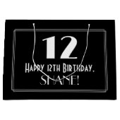 12e verjaardag: Art Deco geïnspireerde stijl "12", Groot Cadeauzakje (Voorkant)