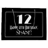 12e verjaardag: Art Deco geïnspireerde stijl "12", Groot Cadeauzakje (Achterkant)