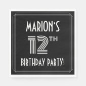 12e verjaardag: Art Deco Style + aangepaste naam Servet (Voorkant)