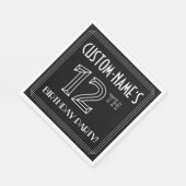 12e verjaardag: Art Deco Style + aangepaste naam Servet (Hoek)