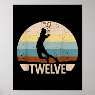 12e verjaardag badminton 12 jaar badminton jongens poster